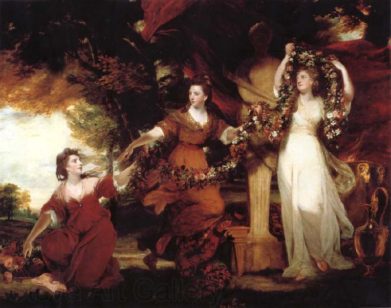 REYNOLDS, Sir Joshua Three Ladies adorning a term of Hymen Spain oil painting art